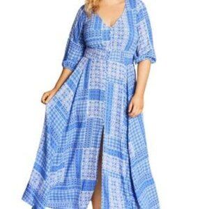 City Chic Maxi Dress China Plate Size 18